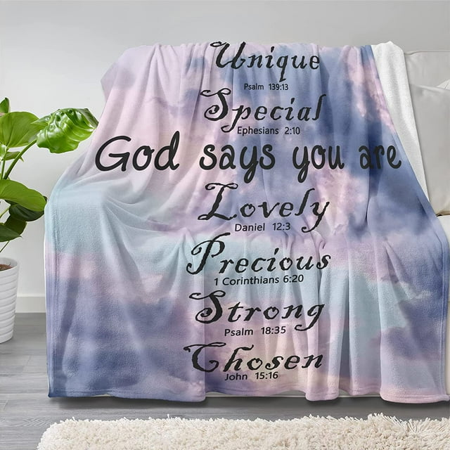 Inspirational Healing Blankets Christian Gifts for Women God says You are Bible Verse Throw