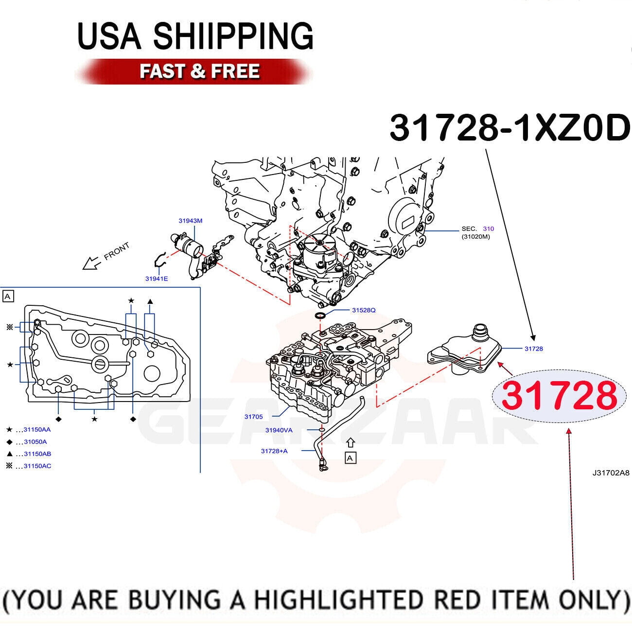 Transmission Filter & Gasket & Oil Cooler Filter For Nissan Rogue 2008-2016 2.5L