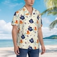 thumbnail image 2 of Lsque Flower Leaves pattern Hawaiian Shirt for Men, Unisex Summer Beach Casual Short Sleeve Button Down Shirts-Medium, 2 of 9