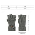 thumbnail image 3 of AWZXDE Winter Warm Fingerless Flip Knit Gloves for Outdoor Activities Ideal for Walking Cycling Driving for Men and Women Grey,One Size, 3 of 5