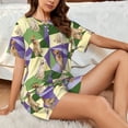 thumbnail image 4 of Wukai Labrador Retriever Dog Women's Pajama Set,Short-Sleeve Top and Shorts with Elastic Waistband and Pockets for Loungewear, Yoga, and Casual Wear-Medium, 4 of 8