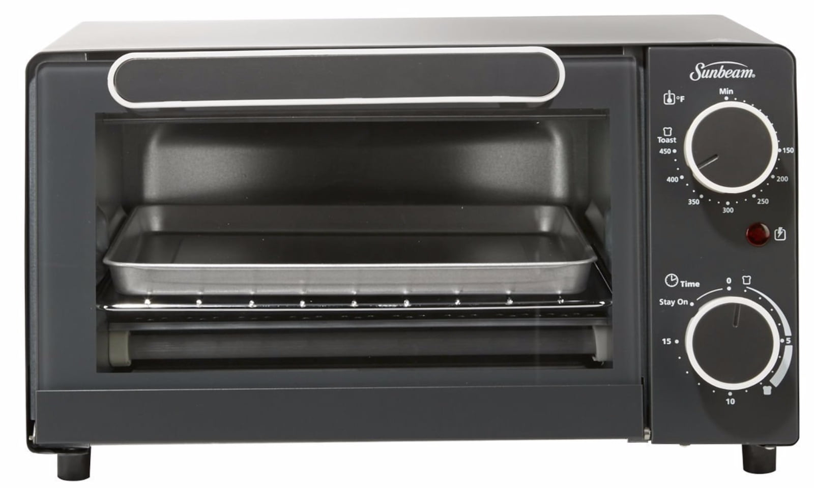 Sunbeam Toaster Oven with 4Slice Capacity and Adjustable Temp Control