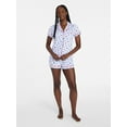 thumbnail image 3 of Joyspun Women's Dreamy Soft Collection Notch Collar Top and Shorts Pajama Set, 2-Piece, Sizes XS-3X, 3 of 6