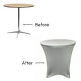 thumbnail image 3 of Your Chair Covers - 30 x 30 inch Lowboy Cocktail Round Stretch Spandex Table Cover Silver for Wedding, Party, Birthday, Patio, etc., 3 of 4