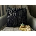 thumbnail image 4 of Pillow Cases, Black Pillow Shams, Vintage Ruffles Shabby Chic Pillow Shams, 24x24 inch (60x60 cm) Pillow Sham, Square Satin Pillow Shams, Modern Halloween Decorations - Vintage Black, 4 of 9