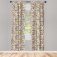 thumbnail image 3 of Ambesonne Colorful Curtains, Cartoon Mushroom Pattern, Pair of 28"x84", Multicolor, 3 of 5