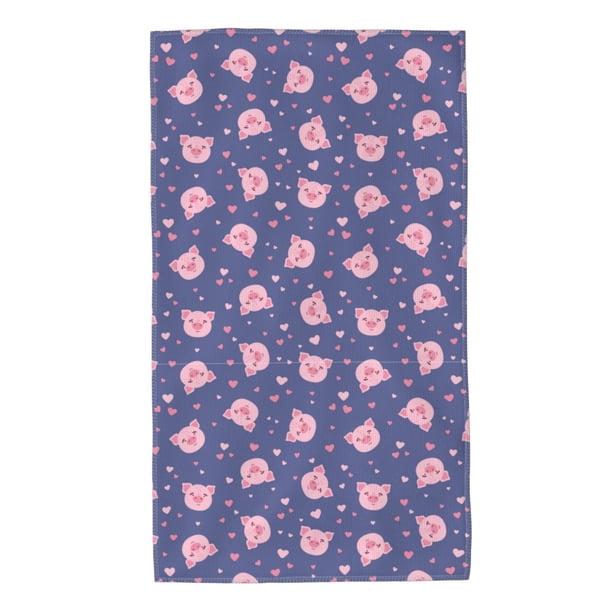 Balery Cute Pig Toalla de Microfibra Premium con Estampado – 27.5x16 pulgadas, Alta Absorción, Suave y Aterciopelada, Secado Rápido