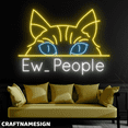 thumbnail image 2 of Craftnamesign Cat Ew People Neon Sign, Cat Wall Art, Bar Pub Led Light Wall Decor, 2 of 4