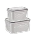 thumbnail image 3 of 2-Piece Produce Saver Containers for Fridge with Lids, Removable Colanders for Fruits, Vegetables, Berries, and Meat to Stay Fresh Longer, 3 of 10