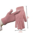 thumbnail image 3 of Penkiiy Winter Gloves for Women Women's Winter Screen Knit Warm Lining Three Finger Double Touchable Screen SMS Fingertip Design Mittens Pink Gloves, 3 of 4