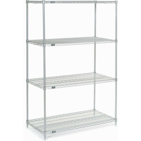 Nexel Wire Shelving, Poly-Z-Brite, 48"W X 24"D X 86"H