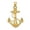 MultiColor, variant on 14K Yellow Gold Texture Polished Finished Anchor and Rope Design Charm Pendant