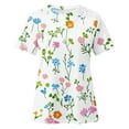 thumbnail image 5 of Daisy Printed Tops for Women Summer Crew Neck Tee Short Sleeve Shirts Sexy Hollow Out Tee Shirts Slim Fitted Tunic Tops Pullover Sweater Blouses Going Out Beach Vacation Clothes 2025, 5 of 6