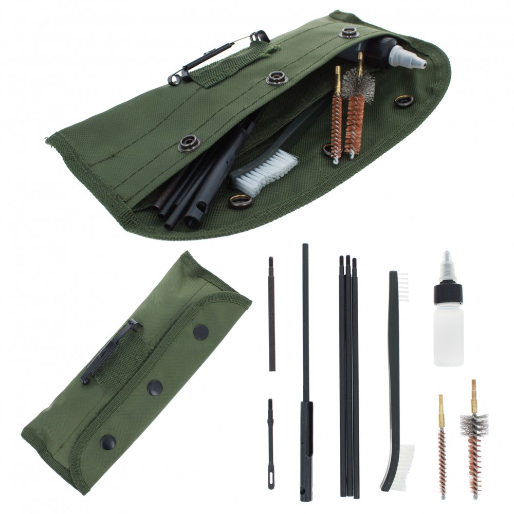 ASR Outdoor .22 Cal Gun Cleaning Kit 10 Piece Set Canvas Pouch