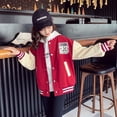 thumbnail image 1 of Abrigo de niña primavera y otoño estilo occidental para niños otoño moda superior niños medianos y grandes uniforme de béisbol, 1 of 6