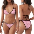 thumbnail image 3 of Disketp pink heart para Bañador de Dos Piezas para Mujer, Bikini Sexy Halter String, Conjunto de Bikini en Triángulo, 3 of 6