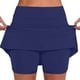 thumbnail image 1 of Falda pantalón de cintura media con bolsillos para mujer - Conjunto informal y deportivo de falda y pantalón corto, 1 of 6