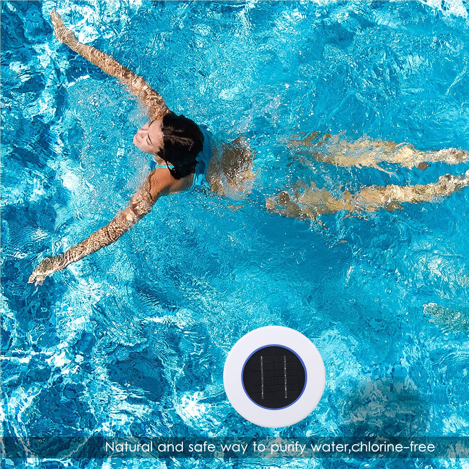 Andoer Solar Power Swimming Pool Solar Pool-Ionizer Swimming Pool Algae Inhibition Chlorine-Free Processor