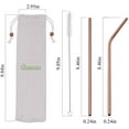 thumbnail image 2 of ReaNea 18 Piece Rose Gold Stainless Steel Straws Set, 8.5 ''Reusable Drinking Metal Straws, 2 of 7