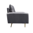 thumbnail image 2 of Hybition Velvet Loveseat Modern Sofa with Metal Legs for Living Room-Grey, 2 of 9