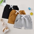 thumbnail image 2 of mgoYE Toddler Baby Boy Summer Shorts 3Pack Active Jogger Pants Elastic Waist Pocket Solid Color Athletic Sweatpant Bottoms(Grey,12-18 Months), 2 of 7