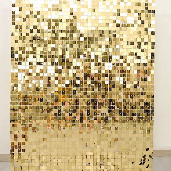 BalsaCircle 10 Panels Gold 12x12" Square Payette Sequin Wall Backdrop Party Wedding Decorations