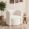 thumbnail image 2 of AFO Boucle Fabric Barrel Chair with Storage Ottoman, Cozy Armchair Accent Chair Set of 1 for Living Room and Bedroom, Cream, 2 of 9
