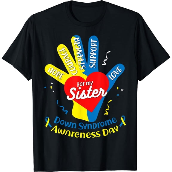 Down Syndrome Awareness Shirt Brother Sister Down Syndrome T-Shirt Black Small