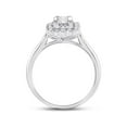 thumbnail image 3 of 10kt White Gold Princess Diamond Halo Bridal Wedding Engagement Ring 1/2 Cttw, 3 of 4