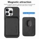 thumbnail image 4 of For iPhone 16 Pro Case Carbon Fiber Leather Back Cover with Detachable Card Bag - Black, 4 of 5