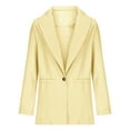 thumbnail image 4 of CEHVOM Femmes Dames Veste Unie à Col Rabattu Manteau à Manches Longues Manteau Vêtement d'Extérieur Blazer Liquidation, 4 of 5