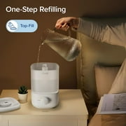 LEVOIT Bedroom Top Fill Humidifier, 2.5L Water Tank for Large Rooms, Easy to Fill and Clean, 28 dB Silent Cool Mist Air Humidifier for Home Baby Nursery and Plants