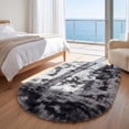 thumbnail image 4 of Yeerswag Oval Fluffy Soft Dark Grey Area Rugs, 2.6 x 5.3 ft, 4 of 8