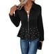 thumbnail image 1 of Blazer Elegante con Ribete de Perla para Mujer, con Abertura Frontal, Larga y Cuello Chal Negro M, 1 of 7