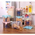 thumbnail image 7 of Transparent Airtight Food Storage Canisters - Stackable Kitchen Jars for Cereal, Coffee Beans and Keeping Pantry Staples Fresh Longer(Pink), 7 of 7