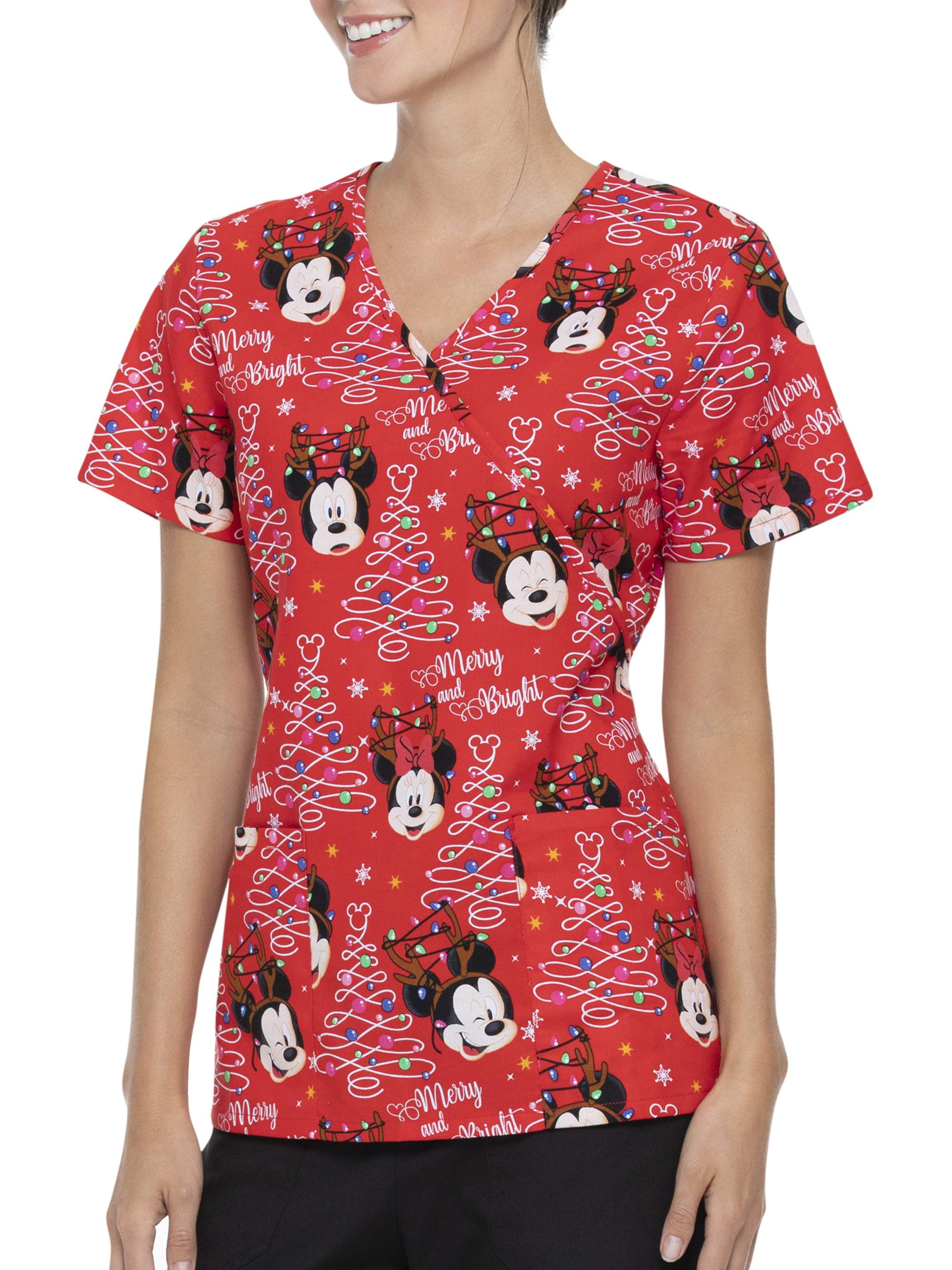 Scrubstar Scrubstar Women's Disney Mickey "Merry and Bright" Mock