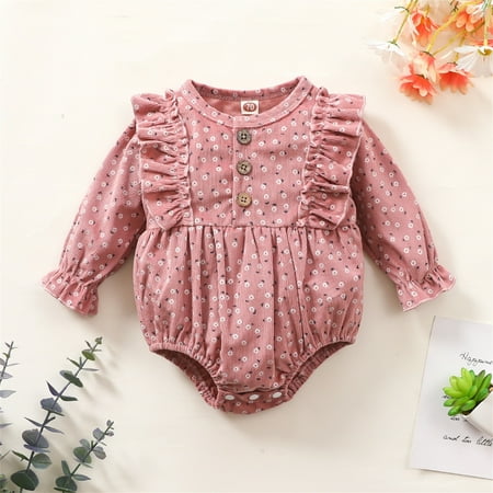 

NIUREDLTD Baby Girls Floral Autumn Long Sleeve Romper Bodysuit Clothes
