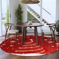 thumbnail image 3 of Round Rugs 6 Ft, Red Christmas Non Slip Area Rugs for Kitchen Bedroom Entryway, Snowflake Xmas Tree Ball Winter Modern Abstract Art Washable Carpet Runner Rug Floor Mats for Bedroom Home Decor, 3 of 9