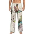 thumbnail image 2 of Picia Flying Butterflies-1 Mens Soft Woven Cotton Elastic Waistband Sleep Pajama Pant Lounge Sleep Pant With Pockets And Drawstring-XX-Large, 2 of 9