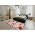 thumbnail image 5 of Ahgly Company Machine Washable Indoor Square Abstract Deep Rose Pink Area Rugs, 4' Square, 5 of 7