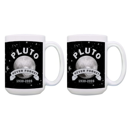 

ThisWear Astronomy Gifts Pluto Never Forget 1930-2006 Nerdy Mug 2 Pack Gift 15oz Mugs Cups Black