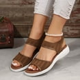 thumbnail image 2 of HBGVBA Womens Summer Sandals Fishes Mouth Flat Sole Summer Versatile Casual Comfortable Breathable Shoes 42, 2 of 4