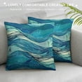 thumbnail image 3 of Orinice Waves Blue Sky Generative Art Abstract Graphic Decorative Pillow Cover 20x20in, 3 of 5