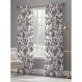 thumbnail image 4 of Farmhouse Black Semi Sheer Window Curtains 84 Inches Long, Vintage Flower Leaf Botanical Plant Rod Pocket Voile Chiffon Curtain Light Filtering Drapes for Living Room, Kitchen, 52"x84", 2 Panels, 4 of 9