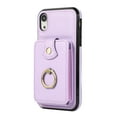 thumbnail image 5 of Wallet Case for iPhone XS/X, Kickstand Ring Holder Premium PU Leather Case with Crossbody Strap,Card Holder Slot Money Pocket 360°Rotation Metal Ring Grip Kickstand Cover,Purple, 5 of 7