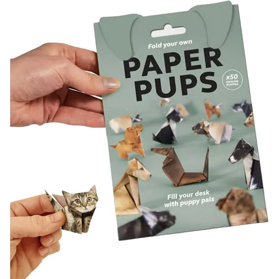 DIY Paper Cats - 50 Sheets DIY Origami Paper to Fold Cute Cat Figures, Fun Craft Activity for Adults & Kids, Desk Decoration & Gift for Cat Lovers (dog, 50pcs)