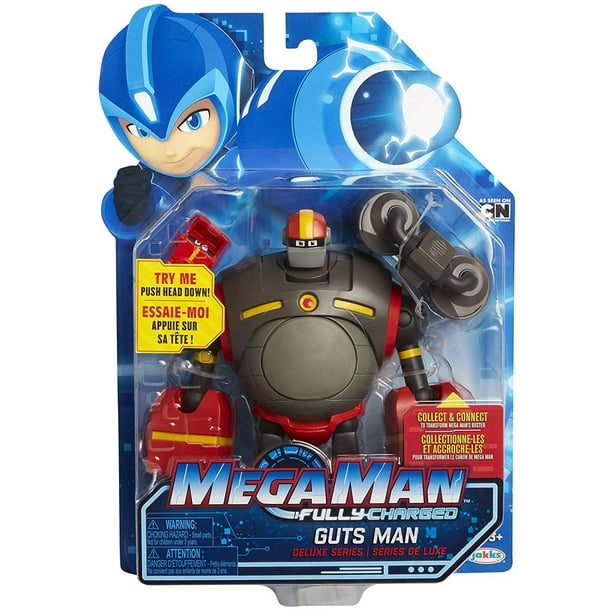 Mega Man Fully Charged Series 1 Guts Man Deluxe Action Figure Walmart Com
