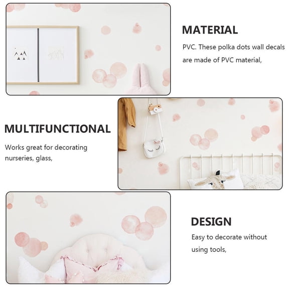 Soimiss 2Pcs Watercolor Wall Decal Pink PVC Bedroom Decor