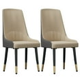 thumbnail image 4 of Wisfor 2PCS Accent Dining Chairs Kitchen Cafe Dining Chairs Wooden Legs Faux Leather Cover, Light khaki & Grey Colour, 4 of 12