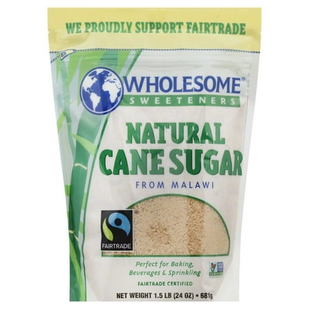 Wholesome Sweeteners Fair Trade Natural Cane Sugar from Malawi, 24 Ounce Pouches